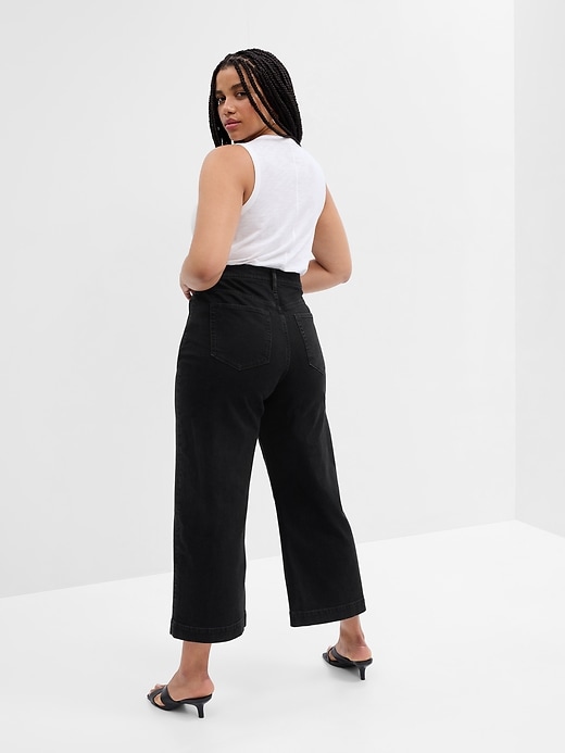 Image number 6 showing, High Rise Wide-Leg Crop Jeans with Washwell