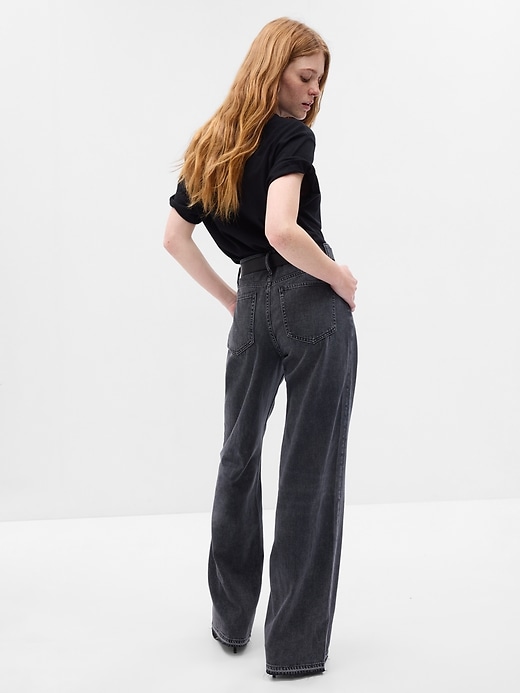 Image number 2 showing, High Rise Wide-Leg Jeans with Washwell
