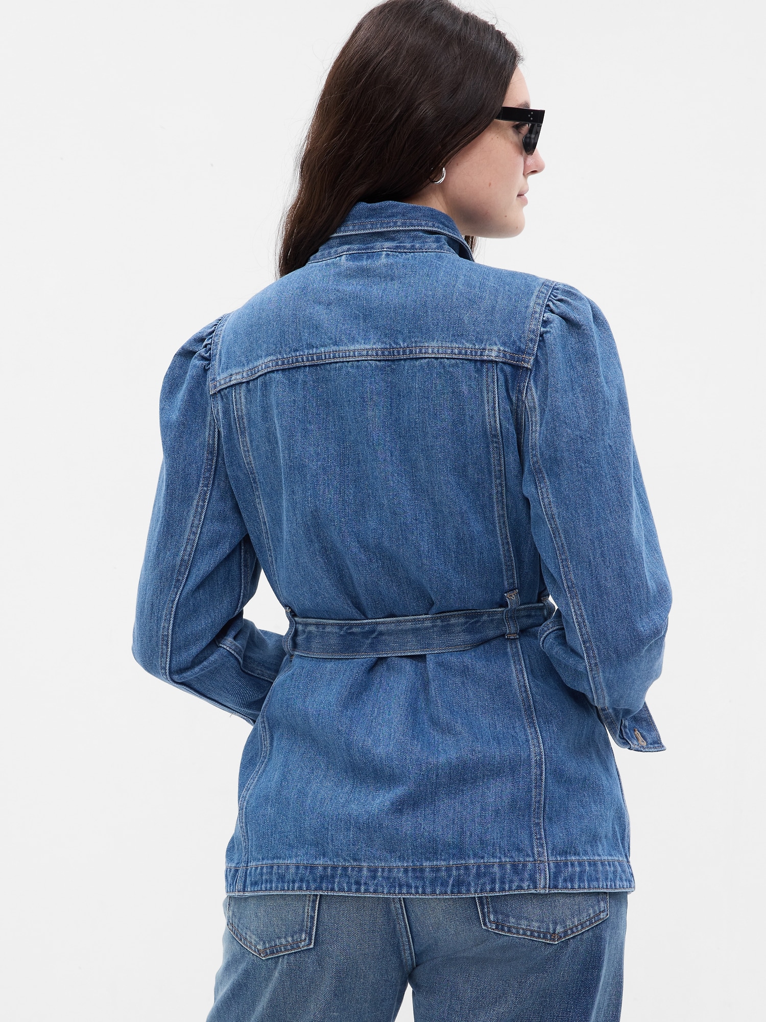 Gap Factory Women's Puff Sleeve Icon Denim Jacket
