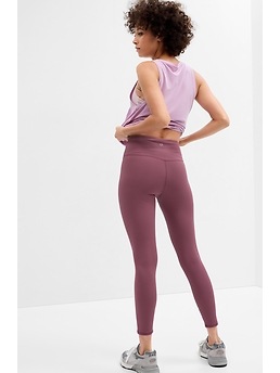 GapFit High Waisted Ribbed Blackout Leggings