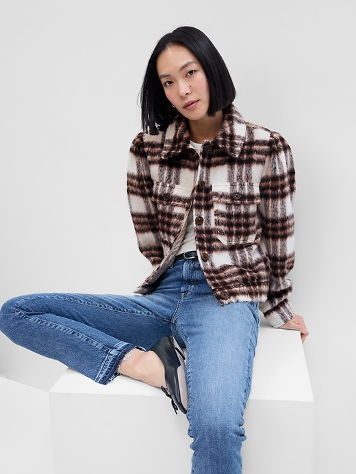 Image number 1 showing, Cropped Cozy Shirt Jacket