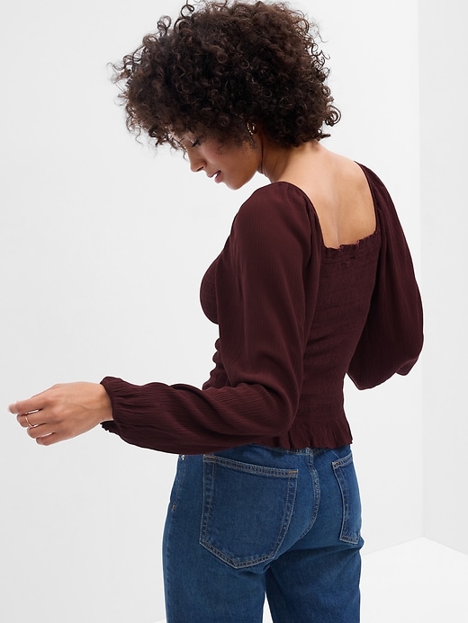 Image number 2 showing, Crepe Smocked Top