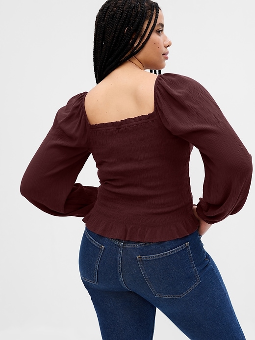 Image number 6 showing, Crepe Smocked Top