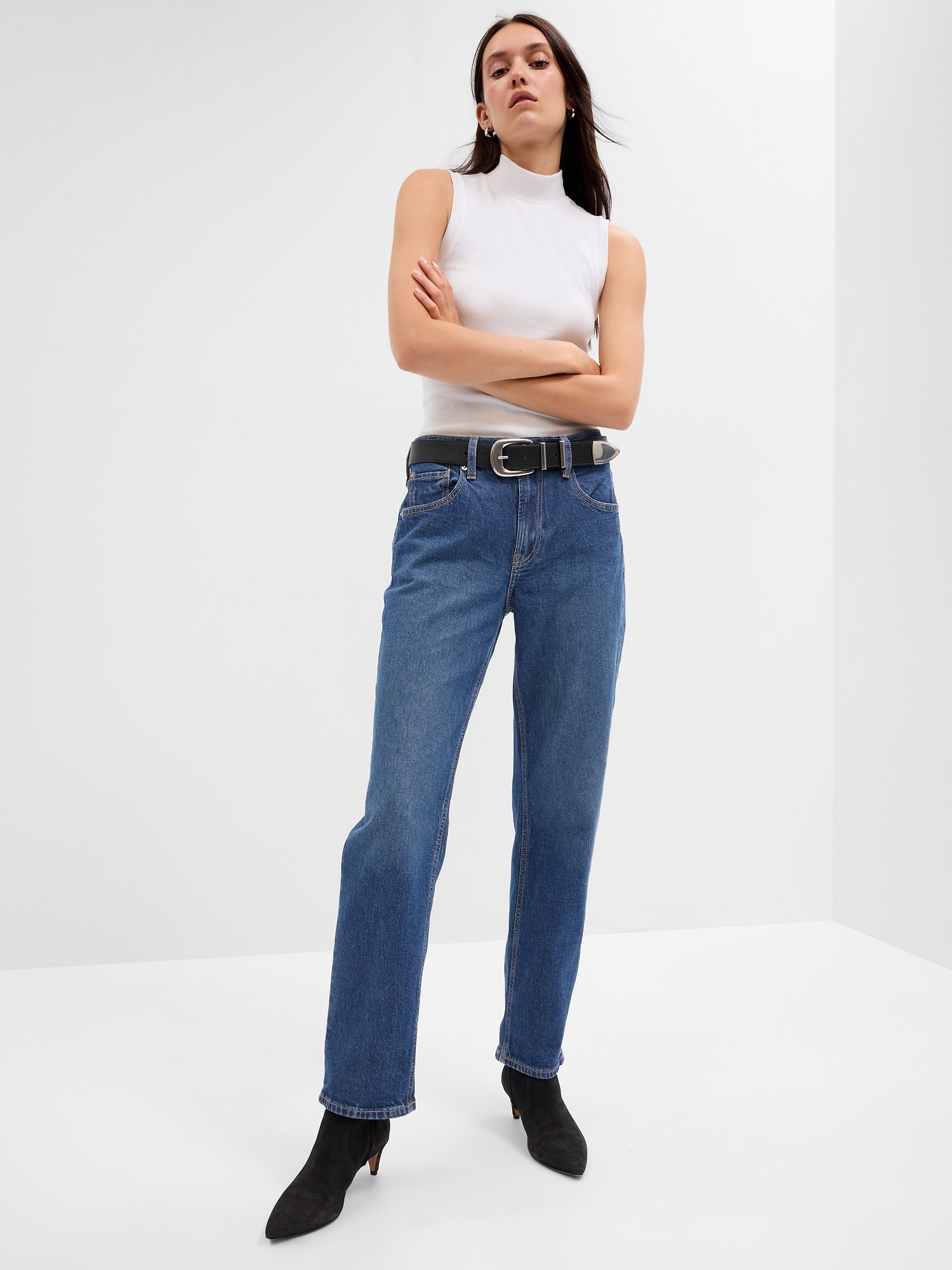Mid Rise '90s Loose Jeans with Washwell