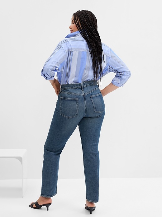 Image number 6 showing, High Rise Straight Jeans with Washwell