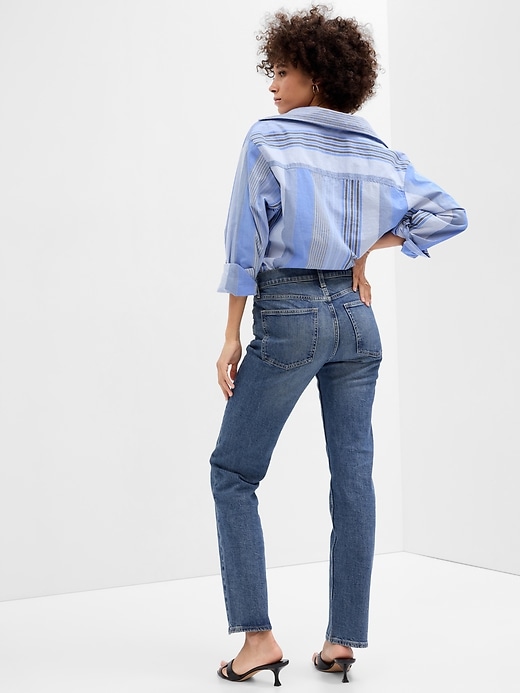 Image number 2 showing, High Rise Straight Jeans with Washwell