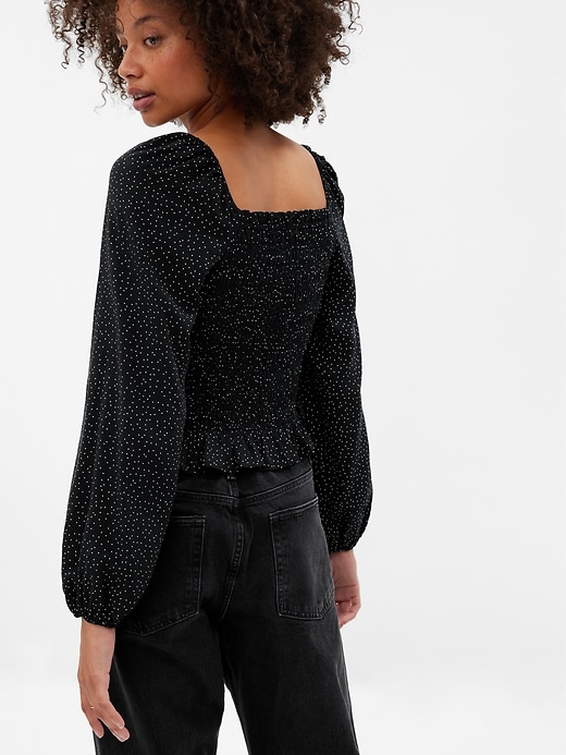 Image number 2 showing, Print Smocked Top