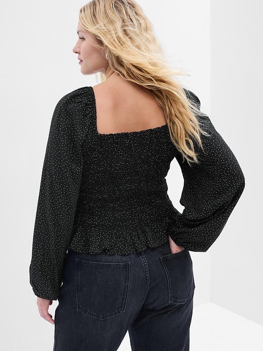 Image number 6 showing, Print Smocked Top
