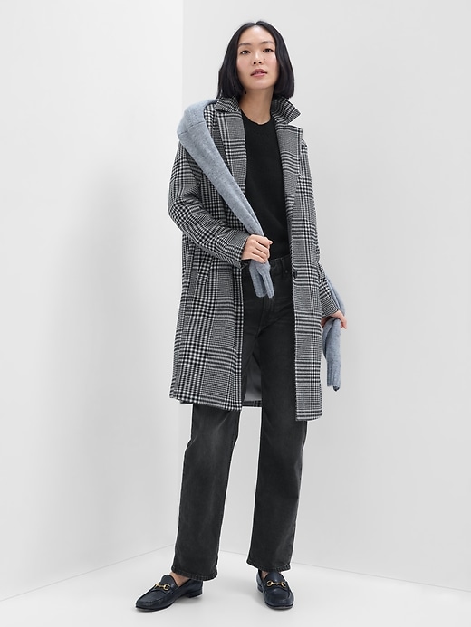 Image number 1 showing, Plaid Long Topcoat