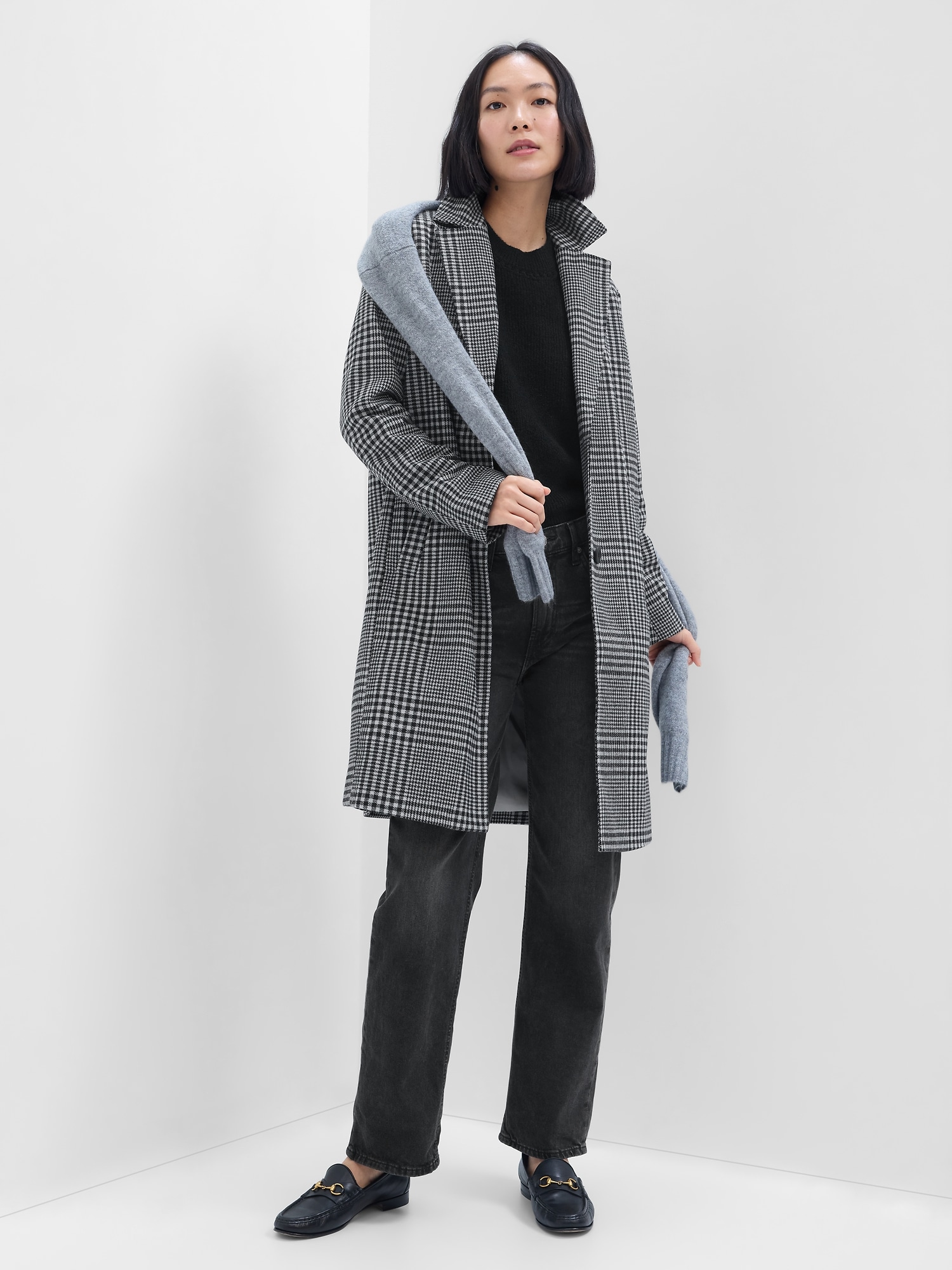 Plaid Long Topcoat