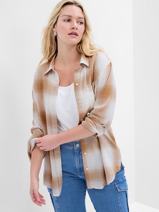Image number 7 showing, Relaxed Plaid Flannel Easy Shirt