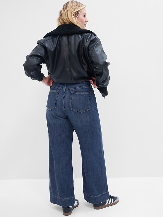 Image number 6 showing, High Rise Wide-Leg Jeans with Washwell