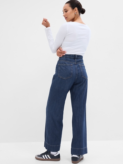 Image number 2 showing, High Rise Wide-Leg Jeans with Washwell
