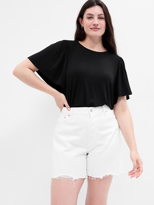 Image number 7 showing, Luxe Flutter Sleeve T-Shirt
