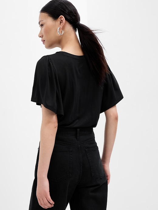 Image number 4 showing, Luxe Flutter Sleeve T-Shirt
