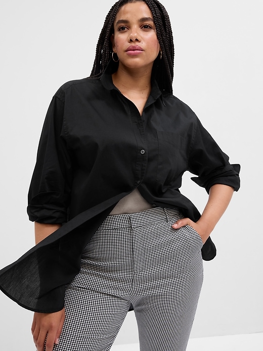 Image number 6 showing, Oversized Poplin Tunic Shirt