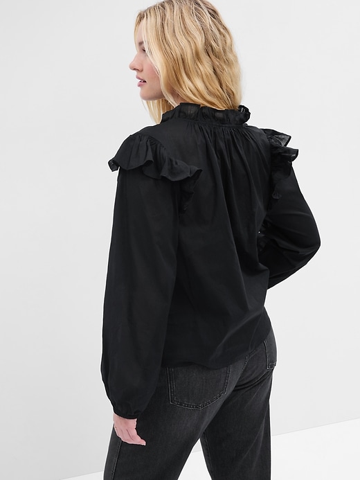 Image number 6 showing, Relaxed Splitneck Ruffle Top