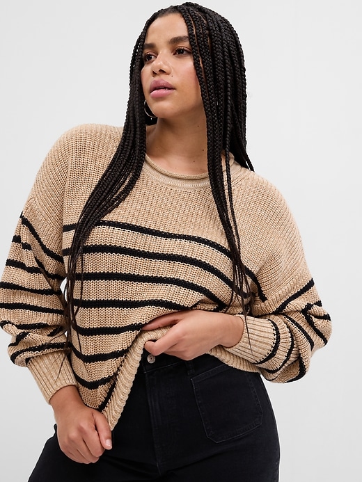 Image number 5 showing, Relaxed Stripe Shaker-Stitch Sweater