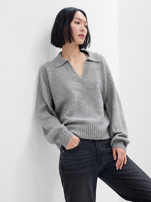 Image number 1 showing, Relaxed Forever Cozy Collared Sweater