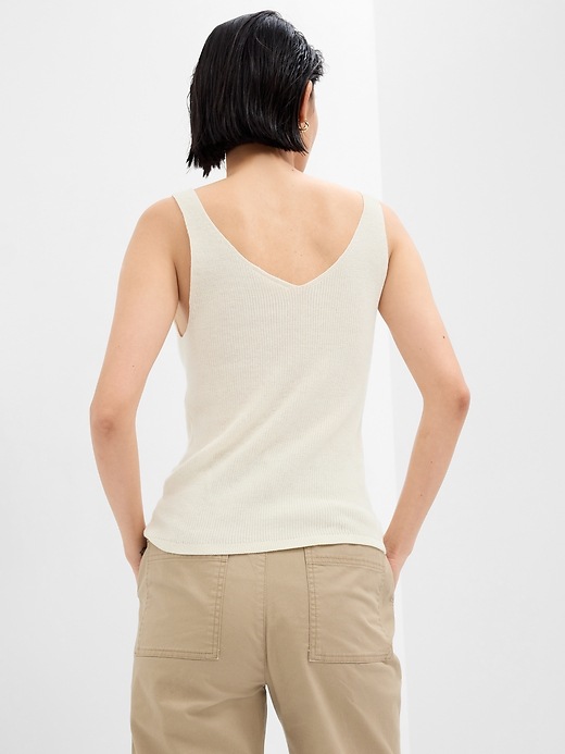 Image number 7 showing, Ribbed V-Neck Tank Top