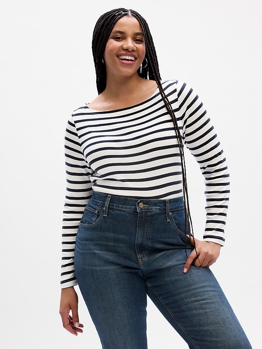 Image number 6 showing, Favorite Stripe Boatneck T-Shirt