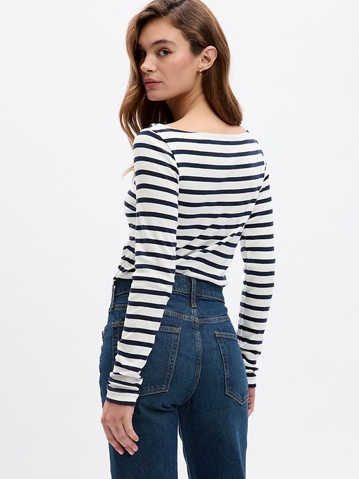Image number 3 showing, Favorite Stripe Boatneck T-Shirt