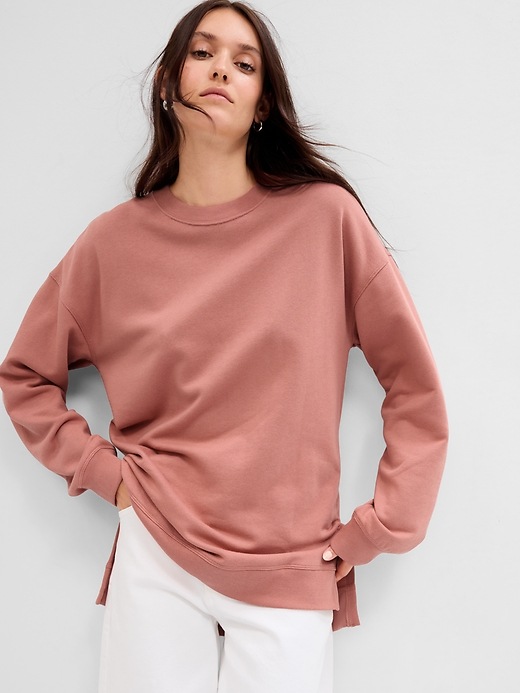 Image number 3 showing, Relaxed Crewneck Tunic Sweatshirt