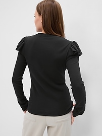 売れ筋商品|||カールラガーフェルド カットソー トップス レディース Women's Studded Ruffle Knit Top Black ACRO TOKYO][REFLEM] Frilled Skirt with Bullet Belt