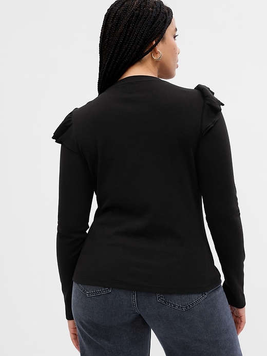 Image number 10 showing, Ribbed Ruffle T-Shirt