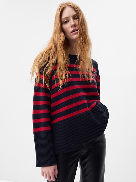 Image number 1 showing, 24/7 Split-Hem Crewneck Sweater