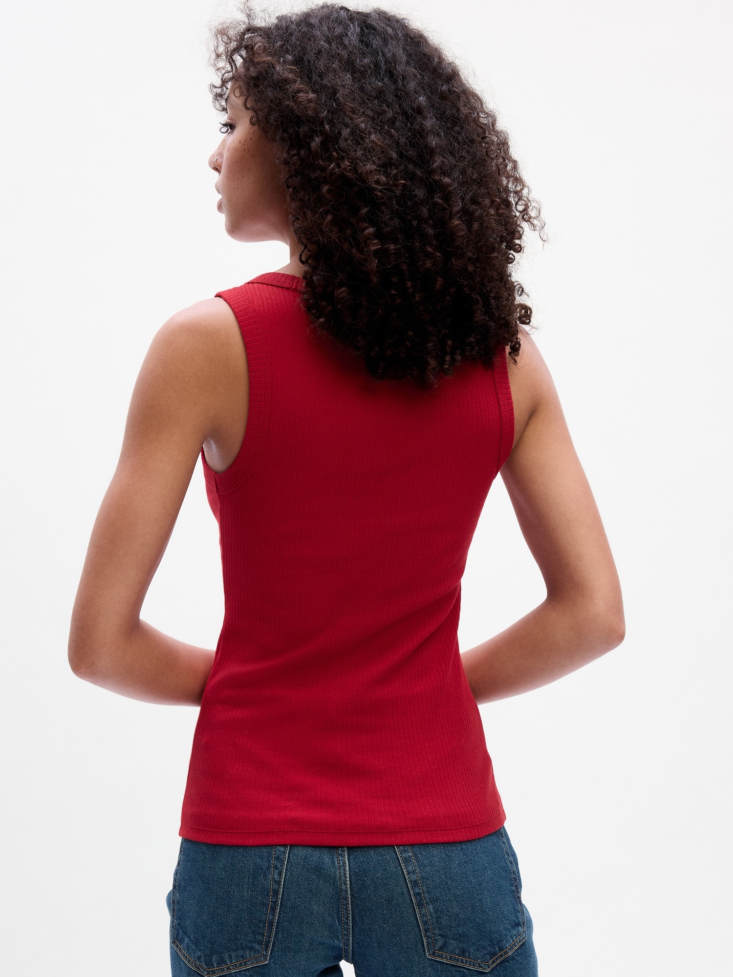 Ribbed Scoopneck Tank Top Gap Factory