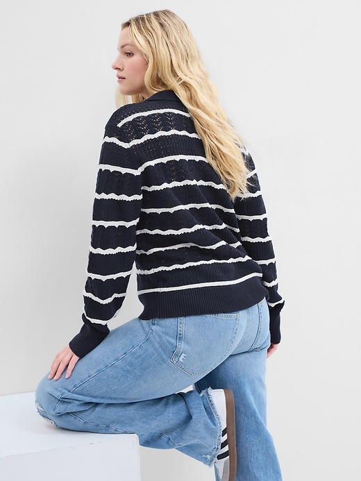 Image number 6 showing, Crochet Collared Sweater