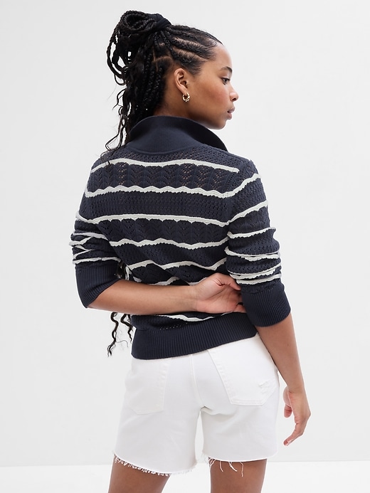 Image number 2 showing, Crochet Collared Sweater