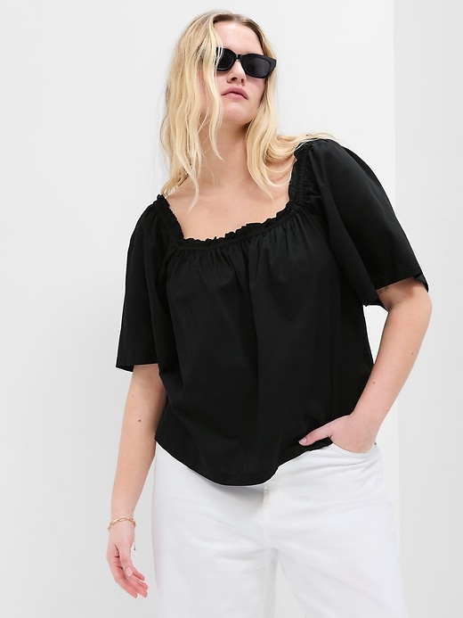 Image number 5 showing, Oversized Squareneck Puff Sleeve Top