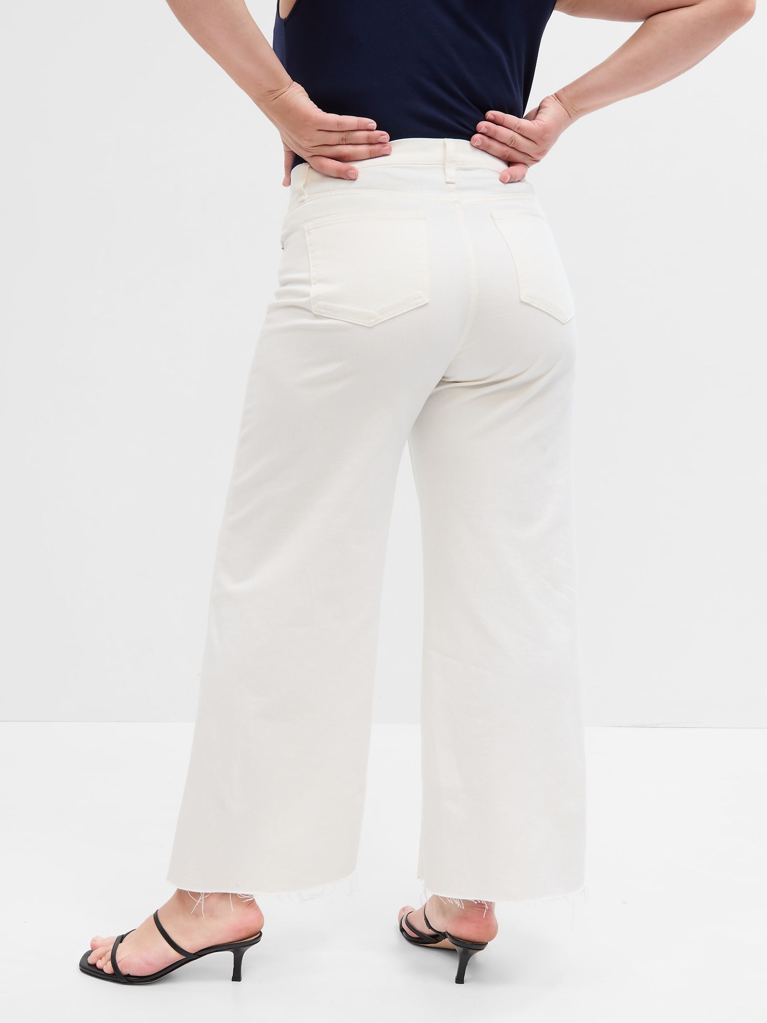 White trousers women - Plus size - Straight leg 2 back pockets - Belore  Slims