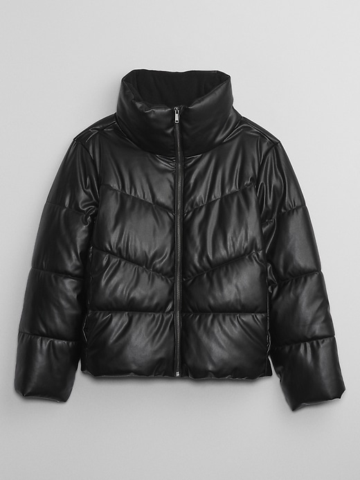 Image number 3 showing, Relaxed Vegan-Leather Puffer Jacket