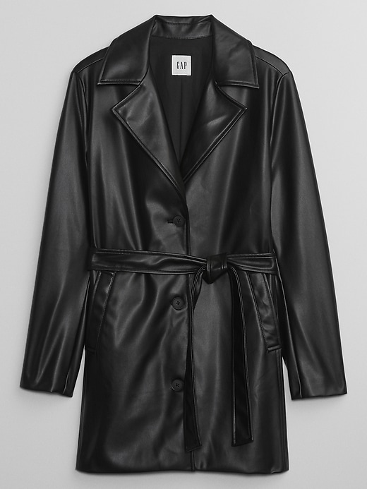 Image number 3 showing, Vegan-Leather Trench Coat