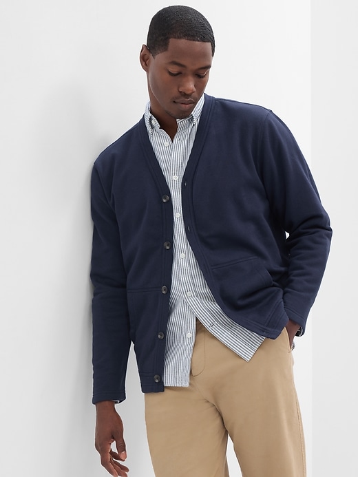 Image number 1 showing, Relaxed Fleece V-Neck Cardigan