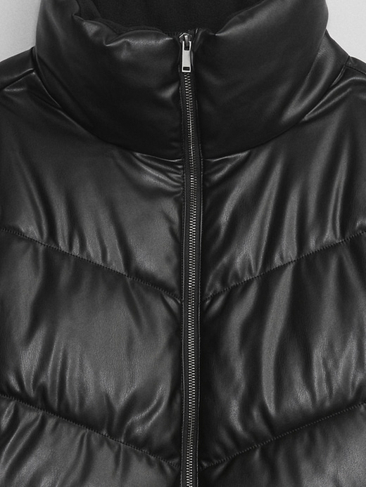 Image number 4 showing, Relaxed Vegan-Leather Puffer Jacket