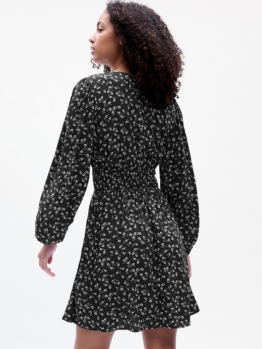 Image number 6 showing, Print Smocked V-Neck Mini Dress