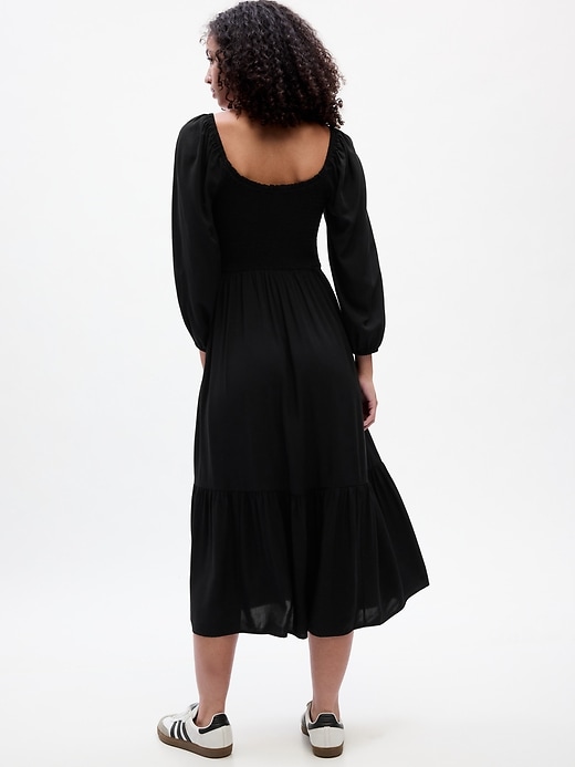 Image number 2 showing, Smocked Scoopneck Midi Dress