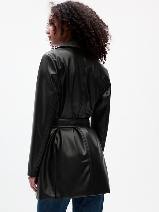 Image number 2 showing, Vegan-Leather Trench Coat
