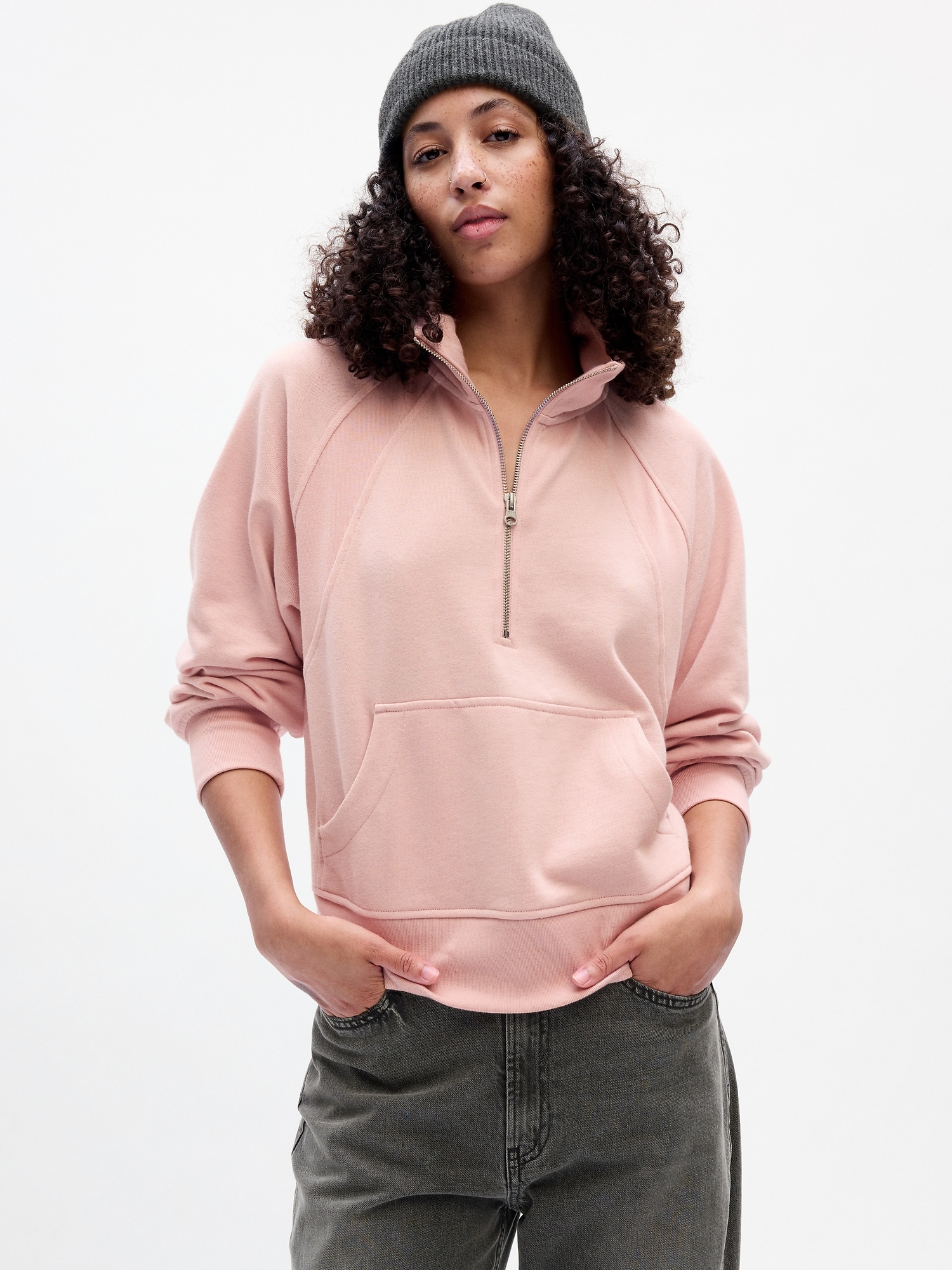 Relaxed Fleece Half-Zip Sweatshirt