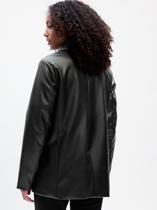Image number 2 showing, Relaxed Vegan-Leather Blazer