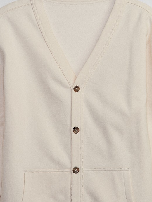 Image number 4 showing, Relaxed Fleece V-Neck Cardigan