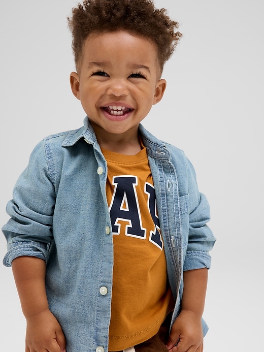 View large product image 2 of 2. Toddler Chambray Shirt