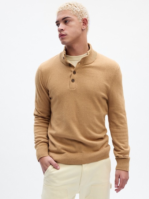 Image number 7 showing, Mockneck Henley Sweater