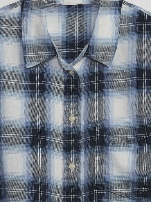 Image number 4 showing, Cropped Plaid Flannel Shirt