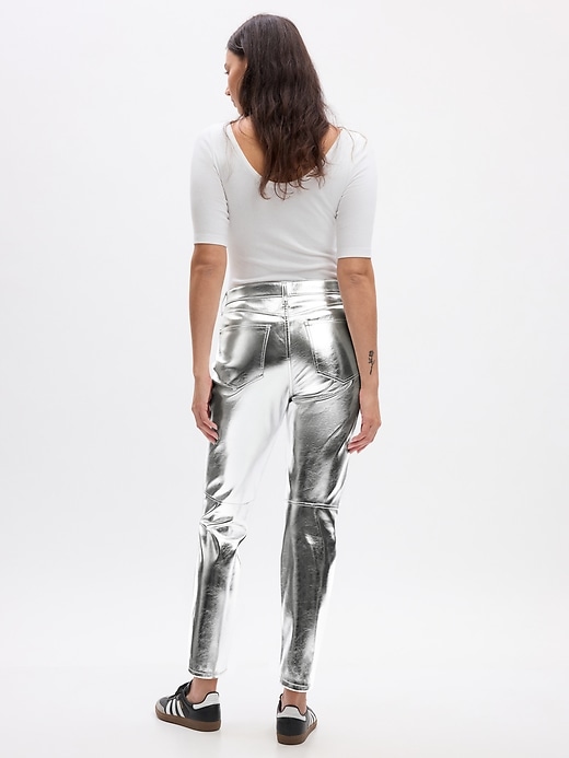 Image number 8 showing, High Rise Vintage Slim Vegan-Leather Pants