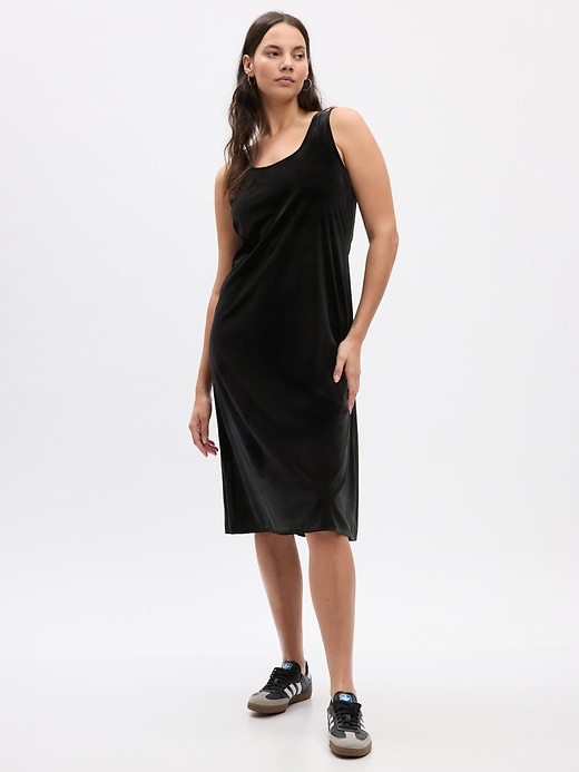 Image number 3 showing, Fitted Velour Slip Midi Dress